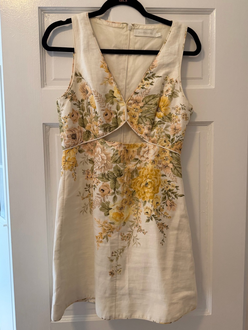Zimmerman Cutout Linen Mini Dress